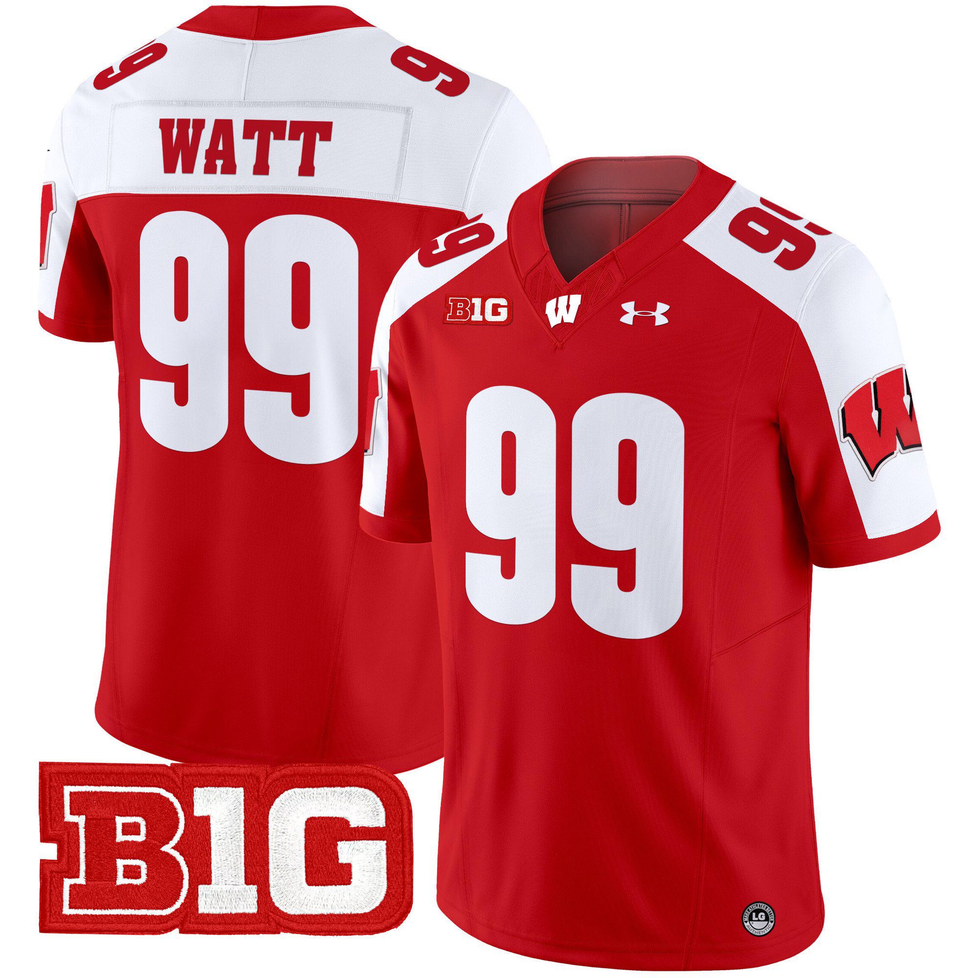 Men Wisconsin Badgers #99 Watt Red 2024 Vapor Limited NCAA Jersey->ncaa teams->NCAA Jersey